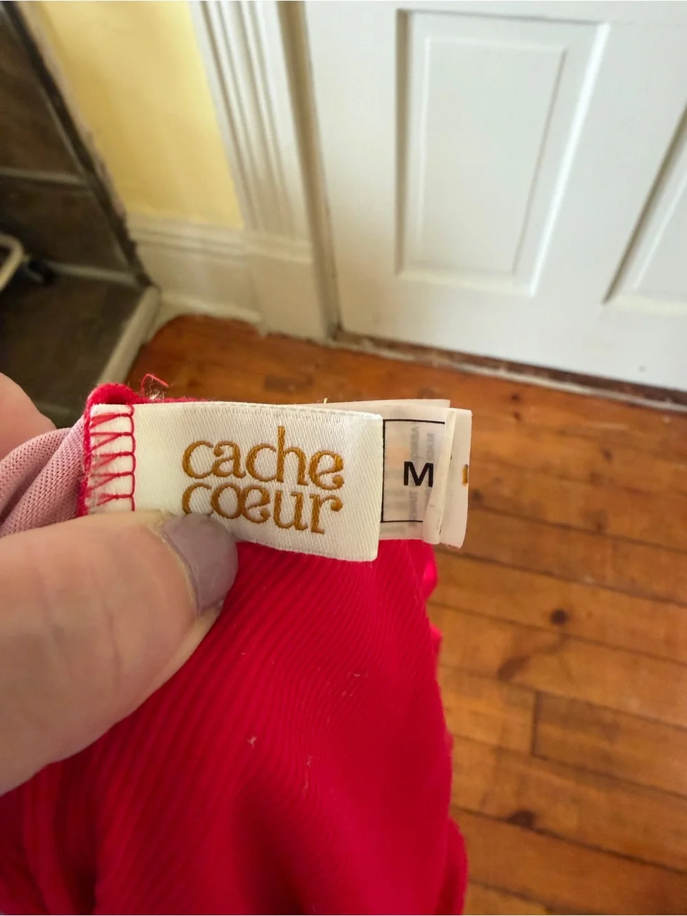 Cache Coeur Bright Red Ribbed One-Piece - M - Picture 3 of 4